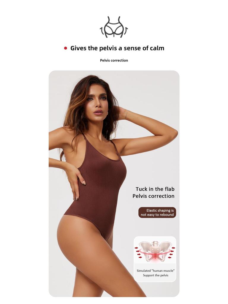 Damen Europäischer & Amerikanischer Verstellbarer Träger Bauchkontrolle Bodysuit String
