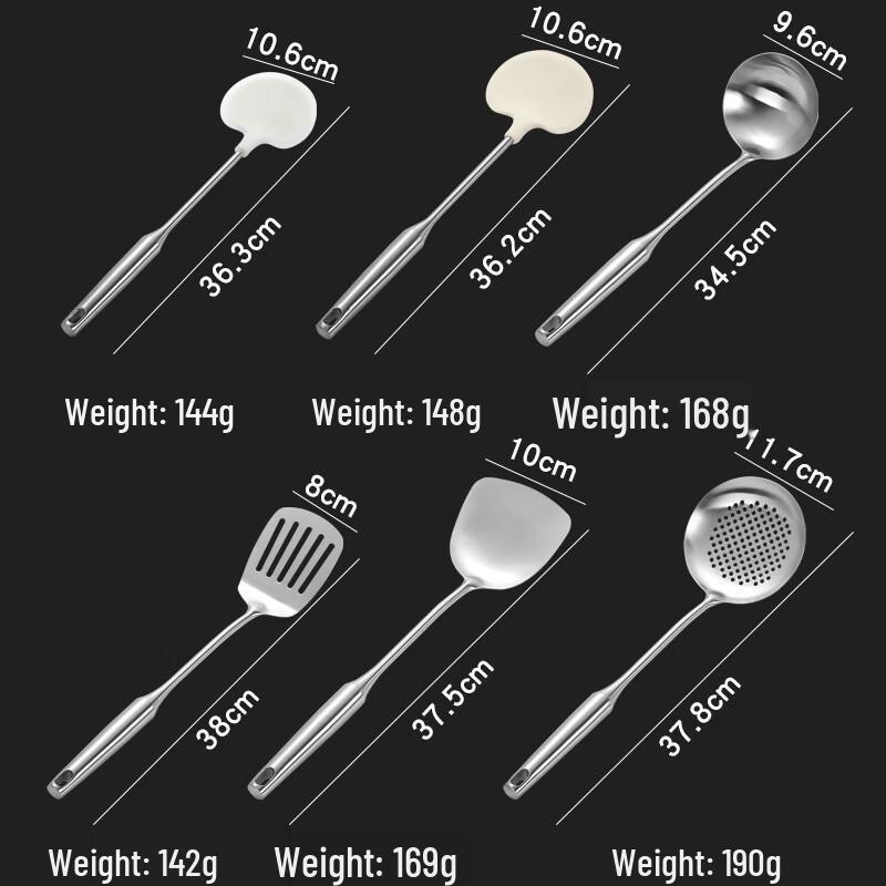 Zhi Shi 304 Stainless Steel Silicone Cooking Spatula