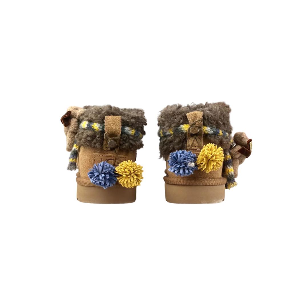 UGG CLASSIC ULTRA MINI Sheepskin Thermal Ankle Length Snow Boots Women's Chestnut Brown 1116109-CHE(Team401-)