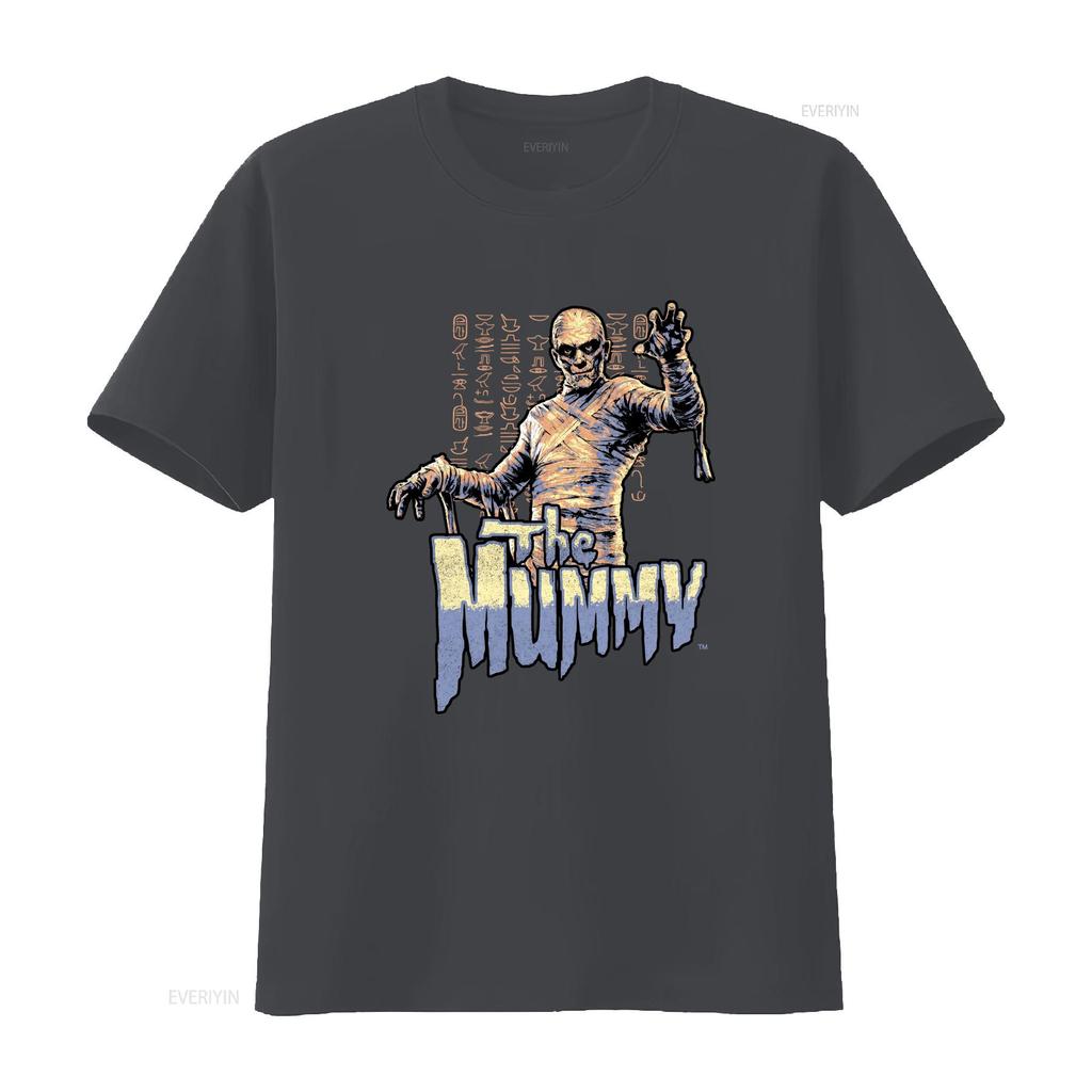 Universal Monster Movies The Mummy Egyptian Hieroglyphs Mens T Shirt vintage Washed Stretched Slightly Unisex designer clothes