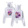 Girls HUNTR/X Kpop Demon Hunters Star Frame Character Print Cropped Hoodie With Cat Ears Long Sleeve Street Fashion Crop Hooded Sweatshirt