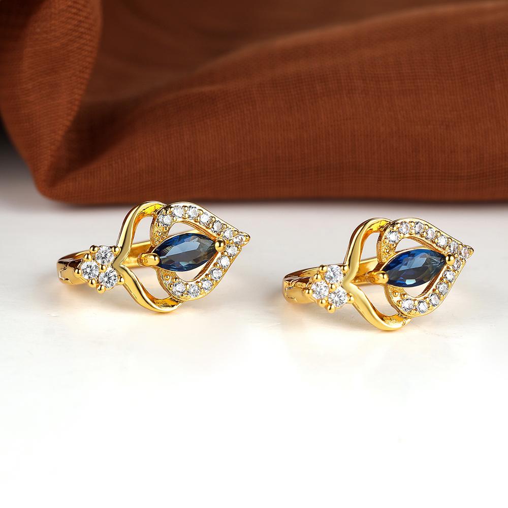 Elegant Gold Color Teardrop Flower Earrings for Women's  Earring Buckle for Bridal Ornament Gift