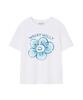 WACKY WILLY Women'S Big Lily Graphic Short Sleeve T-Shirt White