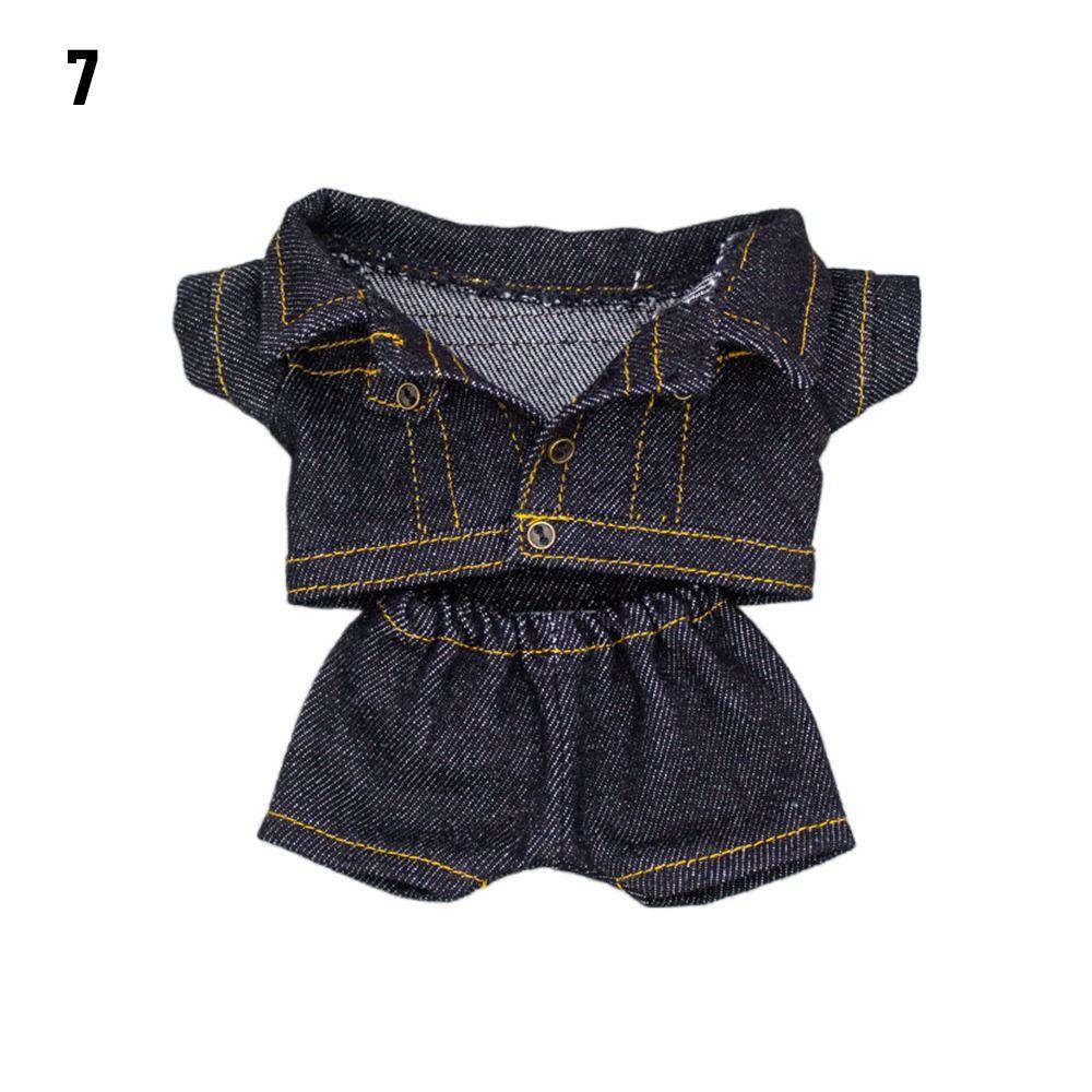 10cm Fashion Jeans Pants Jacket Suits Doll Clothes Cotton Doll Casual Wears Coat Tops 1/12 Dolls Clothes Accessories