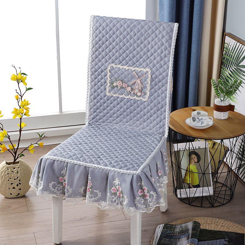 Modern new dining table and chair cushion cover Thickened anti slip chair cushion with integrated body Fabric chair cover for home use, simple winter