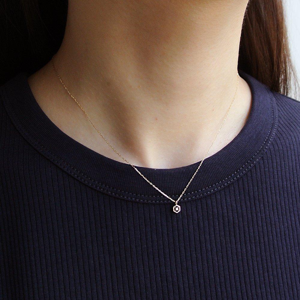 Vendome Aoyama TOOLS Clockwise k10YG SV925 Diamond Pair Necklace Hexagon HJVD0003 VA L.A.H.