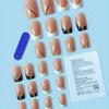 24pcs of Medium And Long French White Lines with Diamond-Encrusted Fingernail Nail Patch Creative Design Nail Patch Perfect Gift for Ladies.