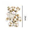 Hot Selling New Teddy Beer Plush Ribbon Checkerboard Teddy Cute Plush Doll