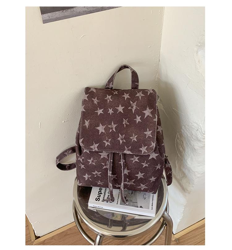 Schoolbag Korean version ins wind star mini backpack cowgirl lazy wind college student charming cute girl small backpack