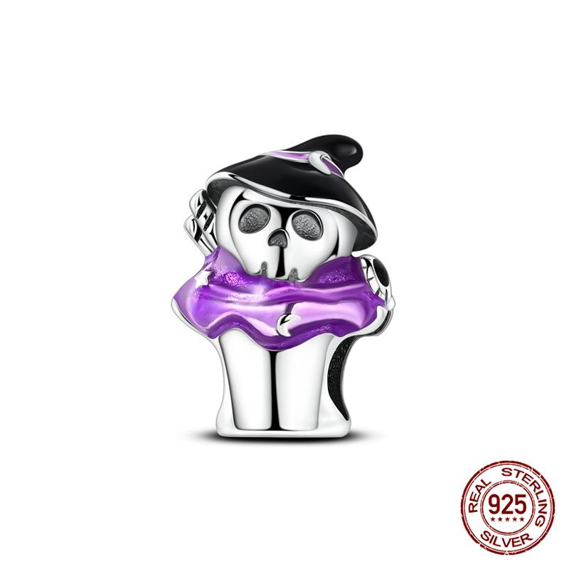 100% Coppernew Halloween Series Charm Pumpkin Skull Beads Fit Originalbracelet Diy Jewelry Making Gifts