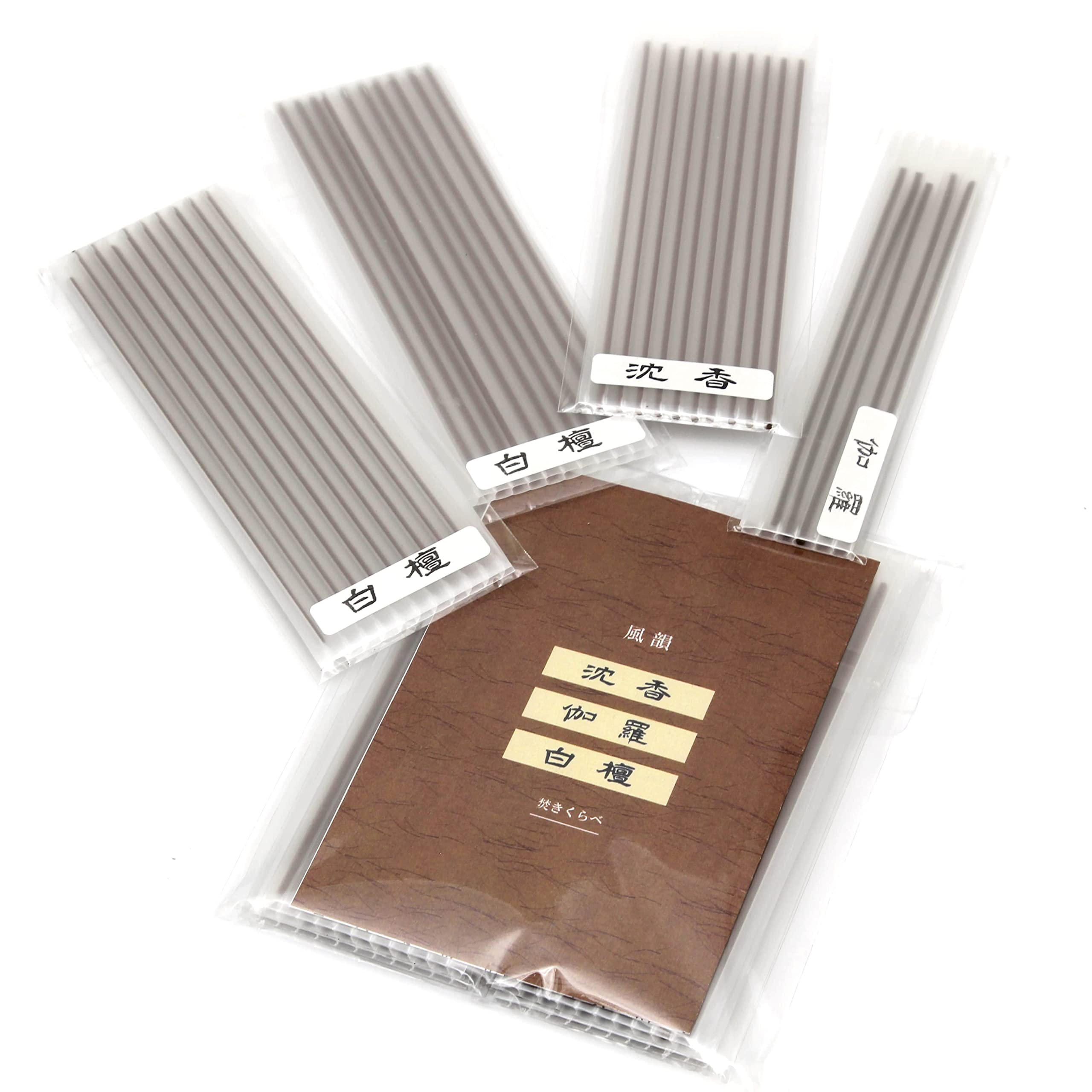 

Chemical-Free Minori-en Fuin Aroma Incense Set (3 Flavors): Agarwood, Sandalwood, and Kyara. Sample Incense.