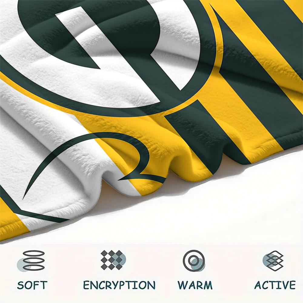 Green Bay Packers Flannel Blanket, High quality Comfortable for All Seasons, Home Decor, Warmth and Comfort