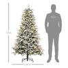 Artificial Christmas Tree, Fir Tree, incl. Artificial Snow, LED Lights, 180 cm, Green + White