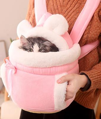 Haustier-Tragetasche für Katzen und Hunde, Plüsch-Rucksack, für Reisen im Freien, Wandern, Winter, warmes Nest, Kätzchen, Welpen, Hängetruhe, tragbare Träger