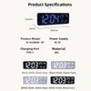 RGB Electronic Wall Clock 360x115x23mm Light Sensor Perpetuals Calendar Versatile Timer Type C Power Supply Home Parts