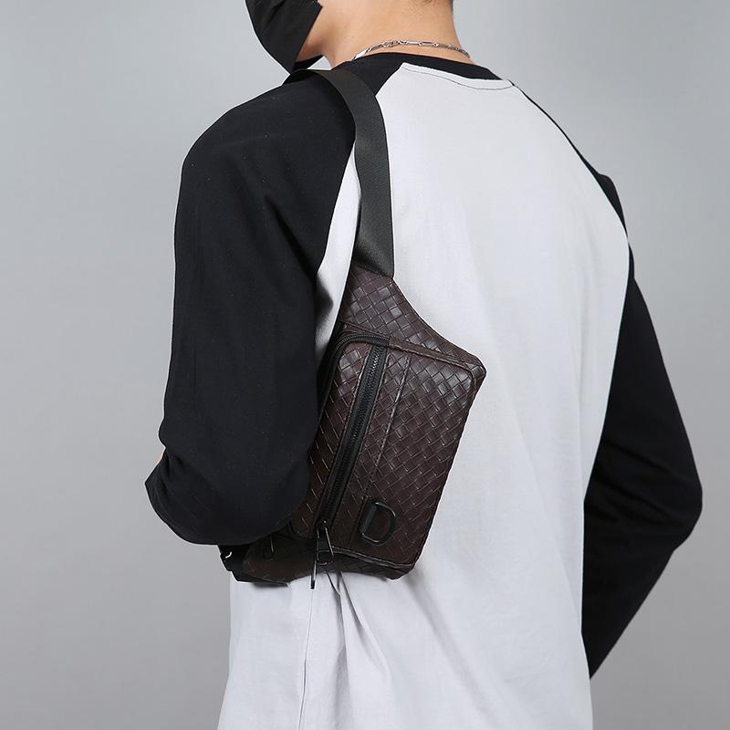 Borsa a tracolla da uomo casual – Marsupio resistente in PU con tasche multiple per esterni, moto e viaggi