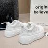 Leather 7cm Thick-soled Little White Shoes Women's Summer New Mesh Casual Board Shoes Small Height-increasing Bread Shoes