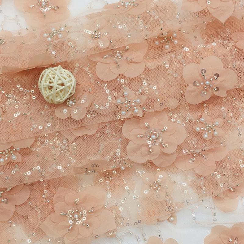 

100*130см 3D Квітуча Квітка Тюль Сітка Лелітки Мереживна Тканина Для DIY Шиття Весільної Сукні Шалі Сценічного Костюма Рукоділля 100x130cm