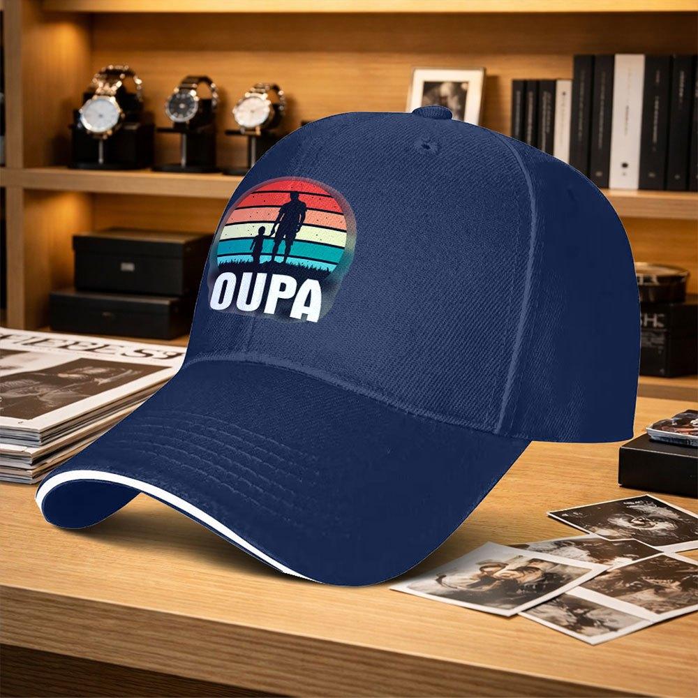 Oupa Grandparentgrandchild Adjustable Sandwich Baseball Cap Trendy Printed Unisex Outdoor Hat For Fishing Golf Camping