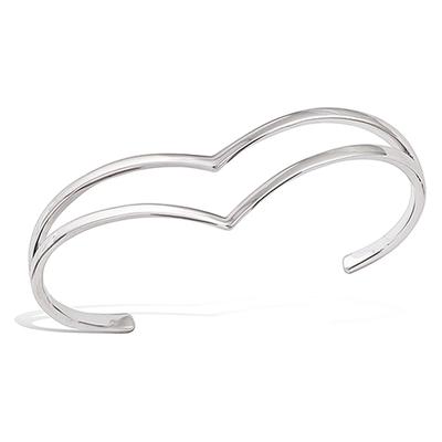 [P1186] - Open Silver Bracelet 'Cleapatra' Silver (rhodium-plated) - 60 Mm - 15 Mm
