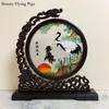 1pc, Su Embroidery Ornaments, Chinese Embroidery Crafts, Double Sided Embroidered Ornament, Solid Wood Desktop Decoration
