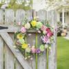Easter Wreath 40cm Artificial Cute Festive Spring Garland Front Door Wreath for Family Friends Adults Men Women Holiday Home