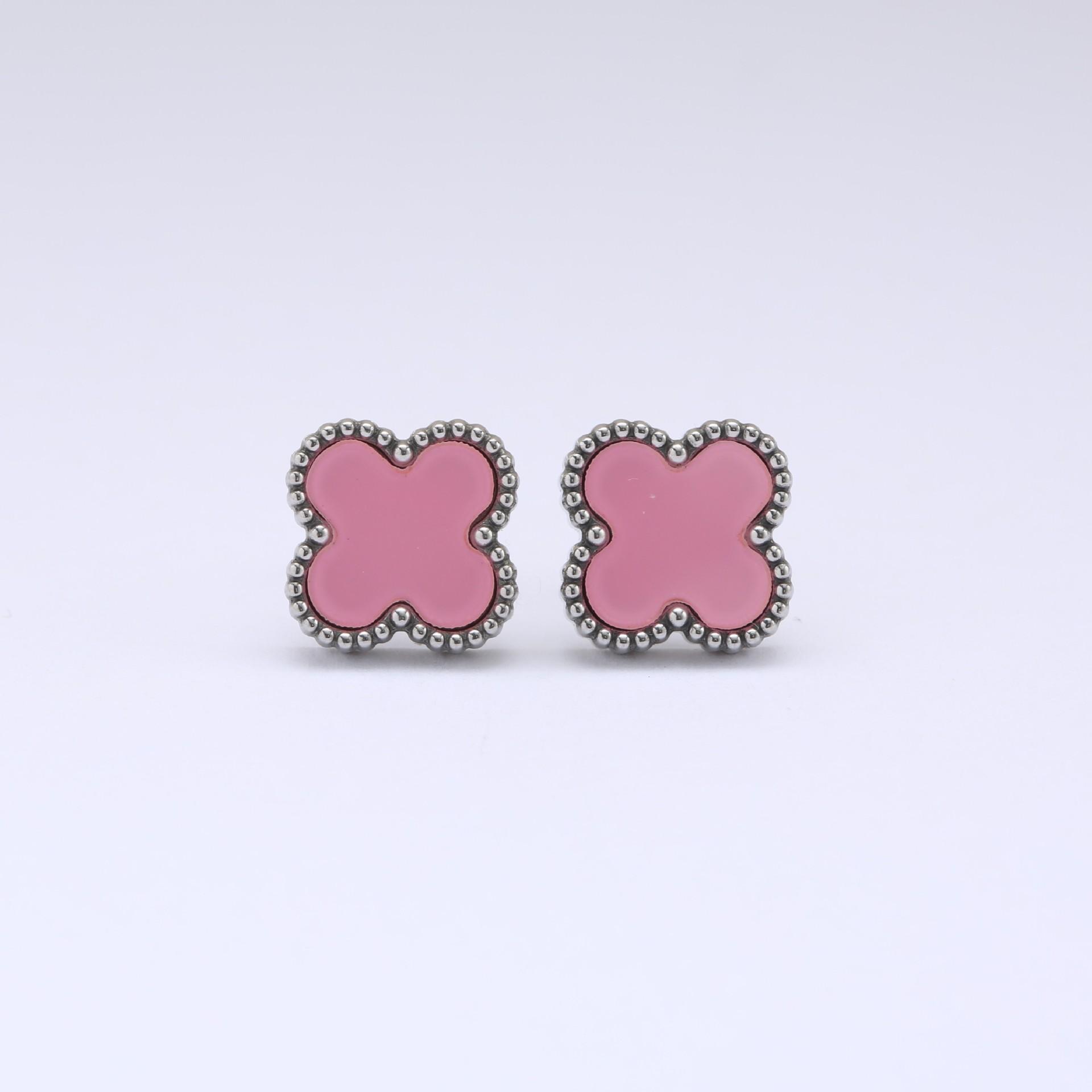 

Модные серьги с четырехлистным клевером, роскошные серьги высокого уровня Sense Of Shell из акрила и бирюзы, серьги знаменитостей, подходящие для женщин silver розовый