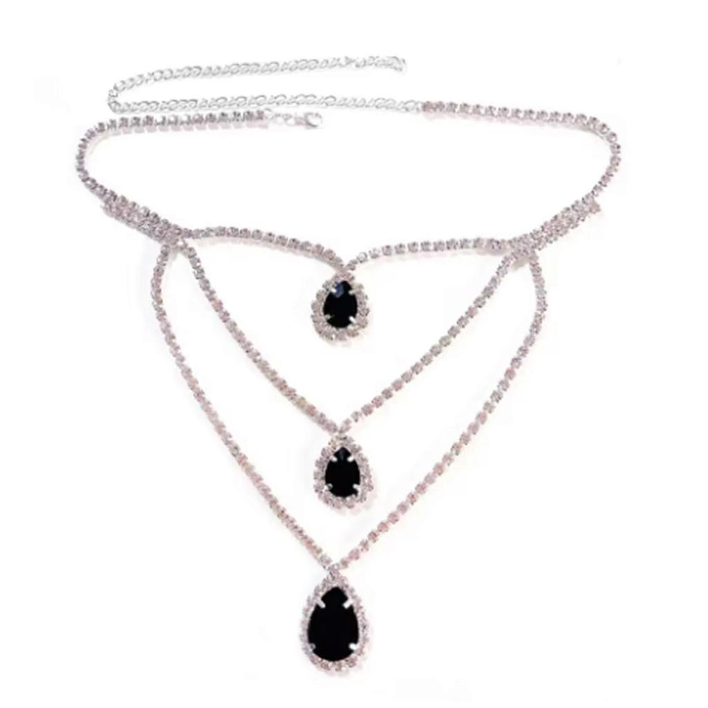 Elegant Necklace Thick Chain Necklace Crystal Water Drop Necklace Pendant Necklace Perfect for Stylish Women Present