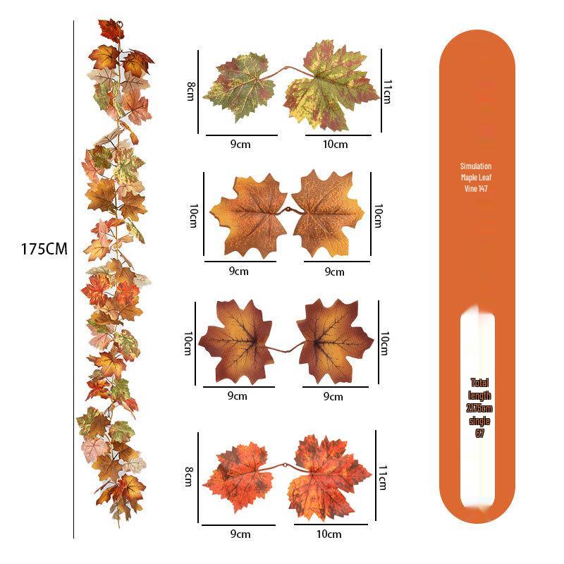 Artificial Maple Leaf Rattan Home Decor: Scenic Atmosphere Arrangement