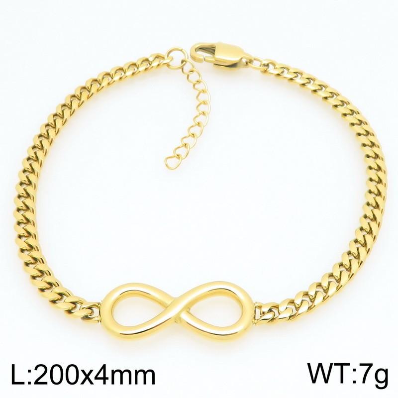Minimalist Infinity Charm Bracelet for Women Men Polished Stainless Steel Zircon Jewelry Ideal for Gifts & Daily Wear Gold Color