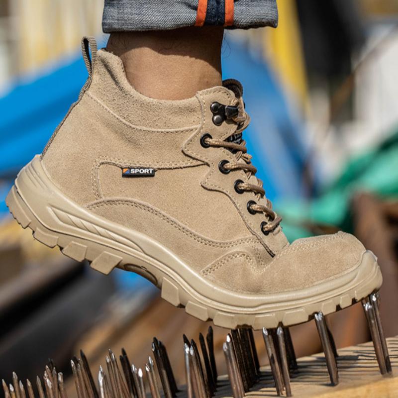 Men's Labor Protection Shoes, Anti-smash and Anti-puncture Breathable Lightweight Safety Shoes, Wear-resistant Soft-soled Work Shoes