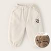European Style Boys' Fleece-Lined Thickened Casual Sweatpants, Double-Layer Thickened Baby Autumn and Winter Cotton Pants, Warm Children's Clothing