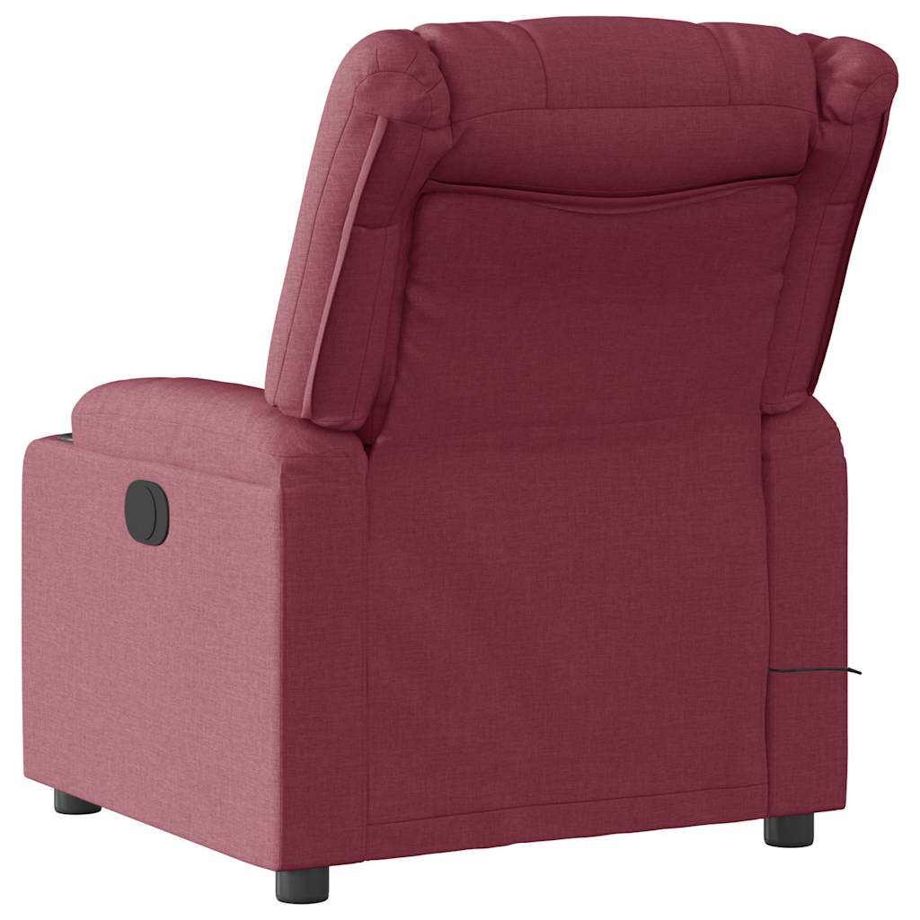 Electric Massage Chair Wine Red Fabric