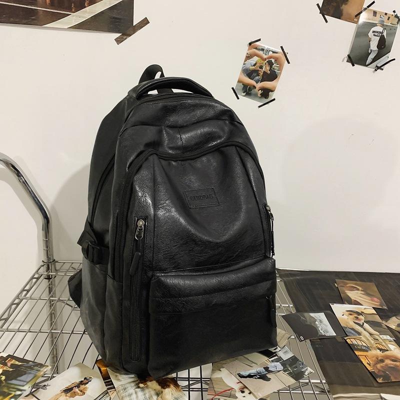 Schultasche: Neues Echtleder für Damen und Herren, Narbenleder vom Rind, Rucksack mit großem Fassungsvermögen, modische europäische und amerikanische Vintage-Umhängetasche