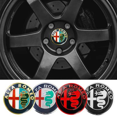 4pcs 56mm Car Wheel Center Hub Cap Stickers For 4C 159 Spider Giulietta Giulia Mito GT Tonale Car Styling Accessories