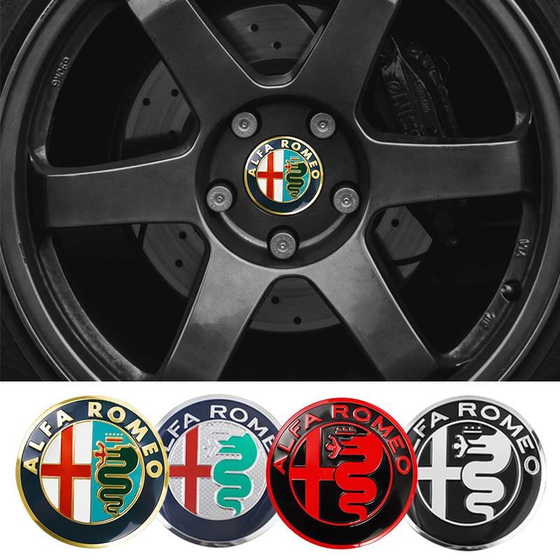 4pcs 56mm Car Wheel Center Hub Cap Stickers For Alfa Romeo 4C 159 Spider Giulietta Giulia Mito GT Tonale Car Styling Accessories