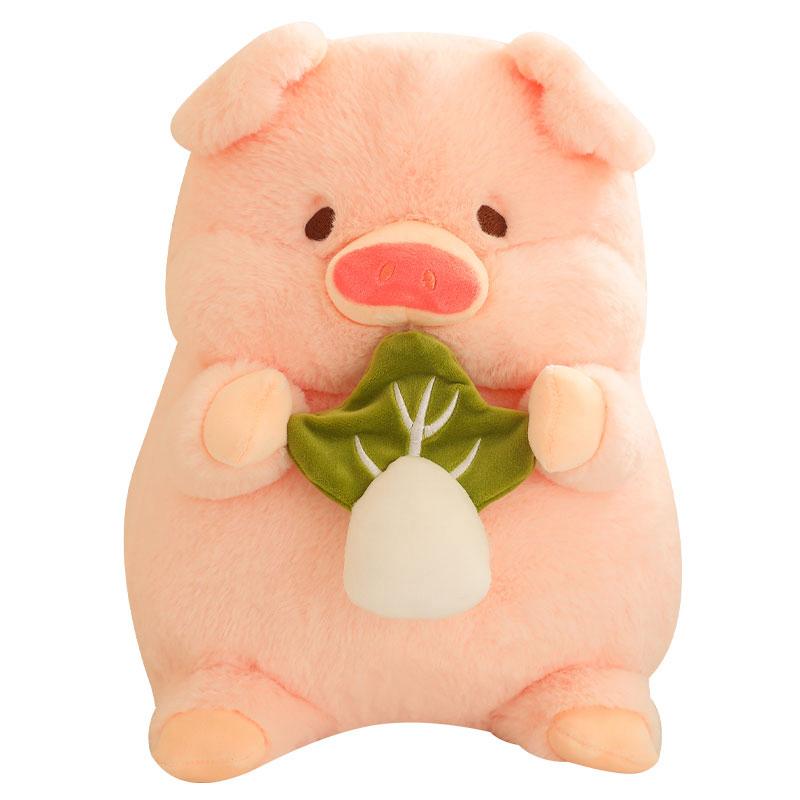 Non-Toxic Cute Pig Plush Toy Stuffed Animals Pig With Hamburger Soft Doll Fluffy Pig Cabbage Birthday Gift 20cm