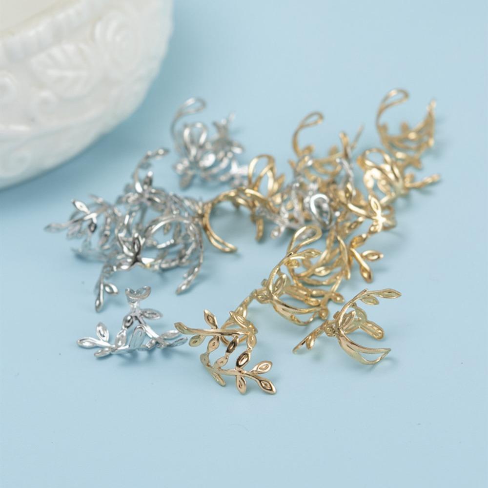 20pcs Metal Cuff Clips Dreadlocks Hair Rings Leaf Headwear Braids Hair Beads  for Women Girls