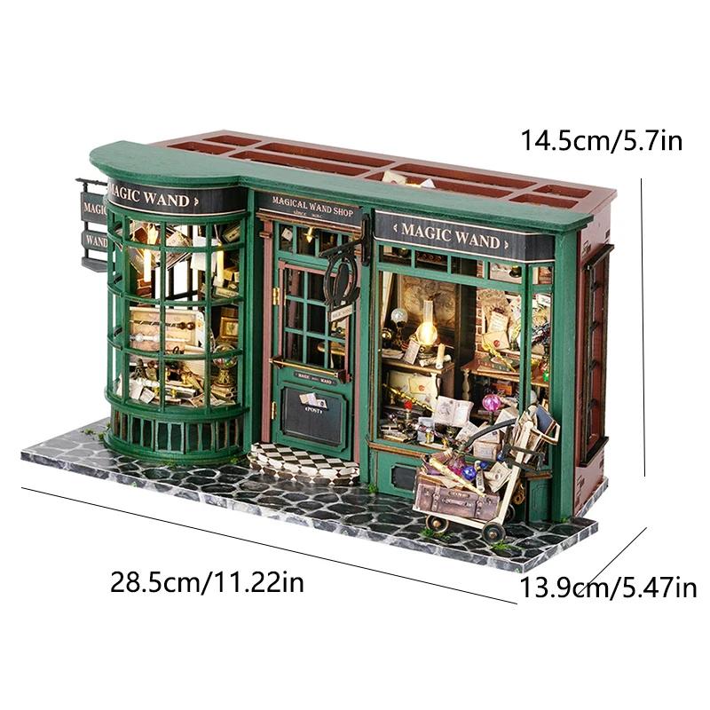 Maison de Poupée Miniature en Bois Puzzle 3D Assemblage Modèle de Construction Kits Petite Pièce Maison Avec Meubles Éclairage Jouets en Bois Pour Cadeaux