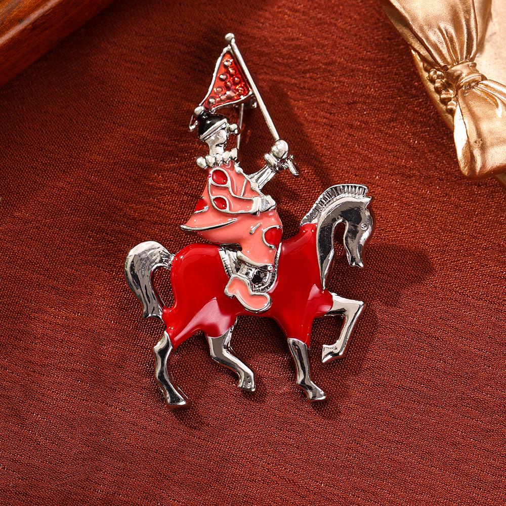 

Fashionable Knight Horse Exquisite and High-end Brooch 4*6CM