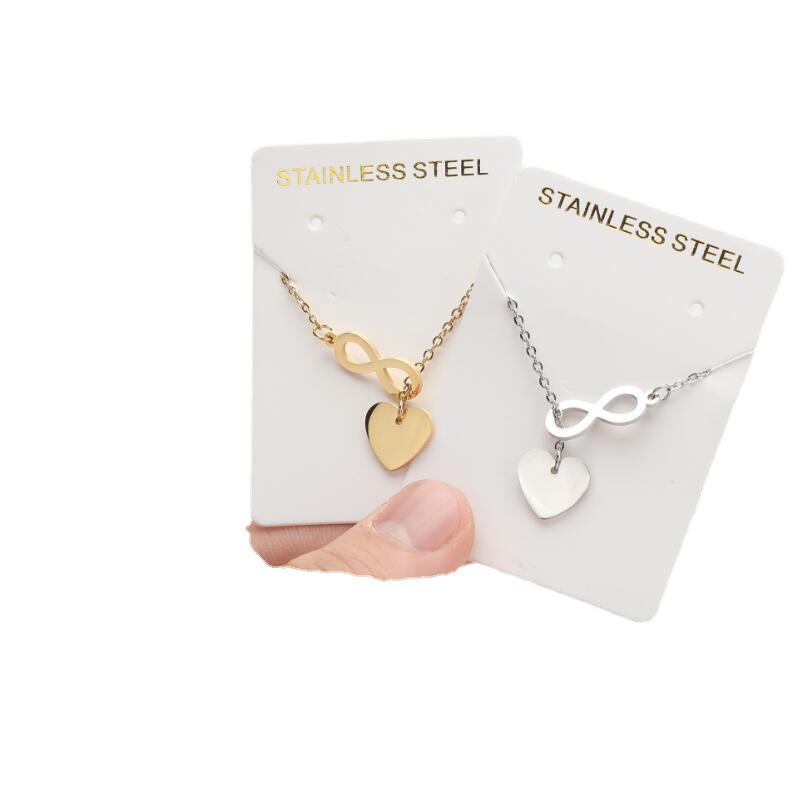 Korean Style Geometric Heart Pendant Necklace - Minimalist Personality Chain