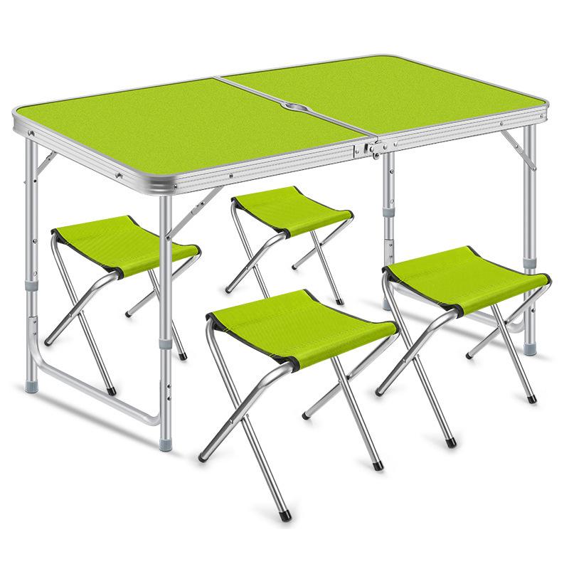 Portable Aluminum Alloy Folding Table and Chairs for Outdoor Camping, Night Market, and Leisure Activities