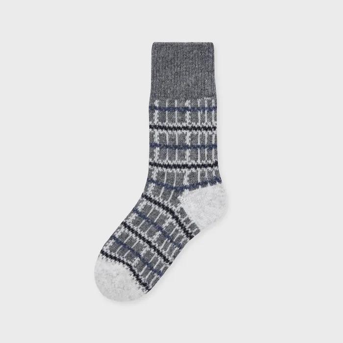 wool grandpa check grey