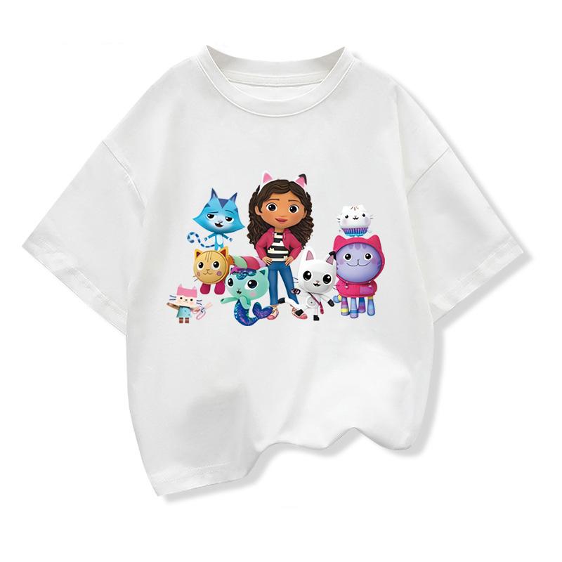 Casual Children's Clothing Fashion Short Sleeve Comfortable Crew Neck Print T-Shirts Girls