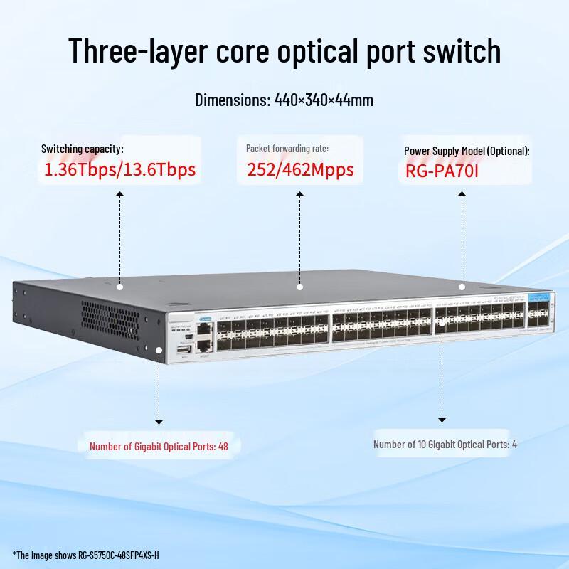 Ruijie RG-S5750C-48SFP4XS-H 48-Port Gigabit Fiber Managed Switch