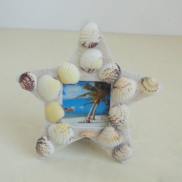 2 inches Shell frame, home bedroom table, frame, children s room decoration, photography props, Mediterranean style, decoration Star style