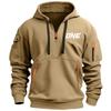 New Models Autumn Winter Men's Leisure Sports Multi-zip Arm Pocket Hoodie Jumper Hoodie Sports and Leisure Jacket