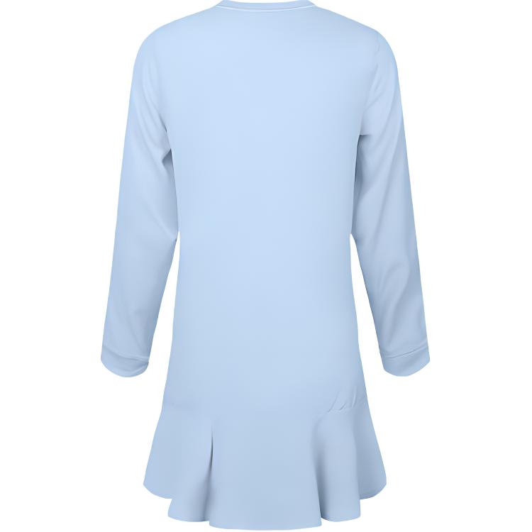 adidas Originals Simple Casual Versatile Long Sleeve Dress Women Dresses Blue DV0855