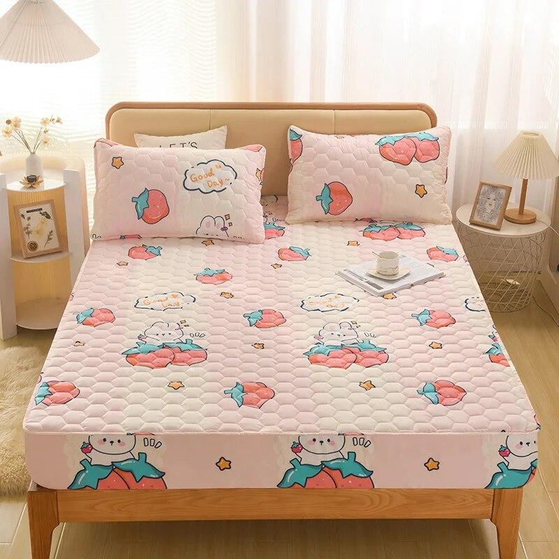 Waterproof Cartoon Elastic Fitted Sheet 160x200,Mattress Protector Cover,Mother Baby Grade,Pure Cotton Laminated Cotton Process
