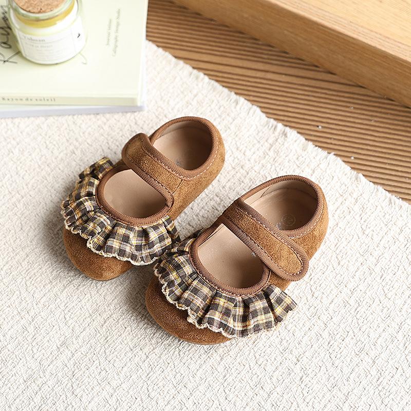 

Children Flat Shoes Spring Autumn Girl Pleated Mary Jane Shoes Princess Korean Style Kids Causal Outdoor Walking Shoes 25